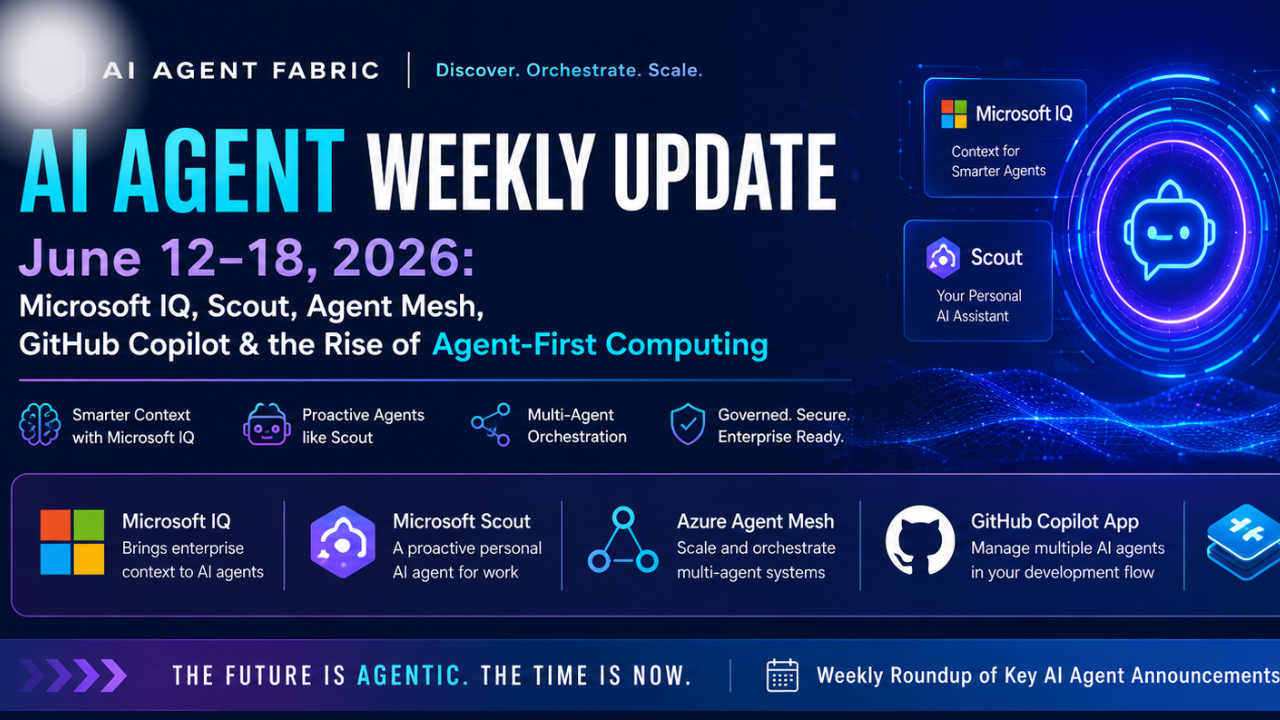 AI Agent Weekly Update (June 12–18, 2026): Microsoft IQ, Scout, Agent Mesh, GitHub Copilot & the Rise of Agent-First Computing